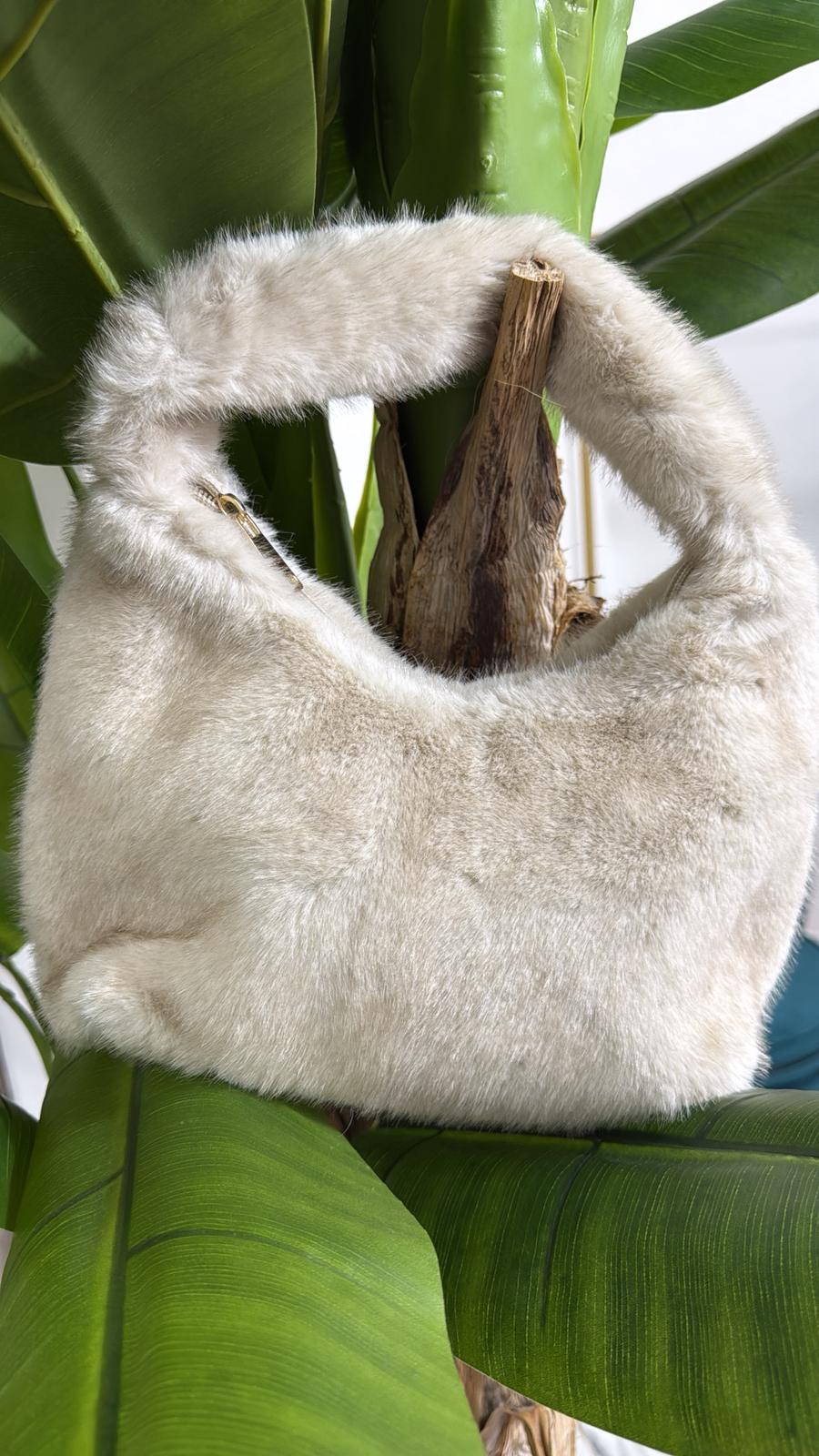 Borsetta ecopelliccia beige