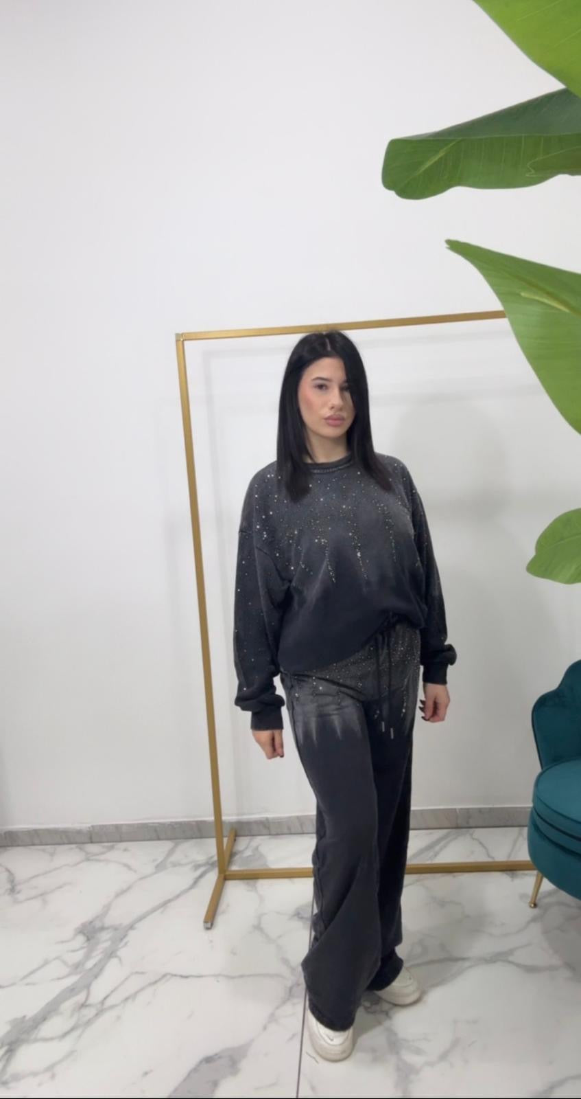 Tuta sfumature glitterata