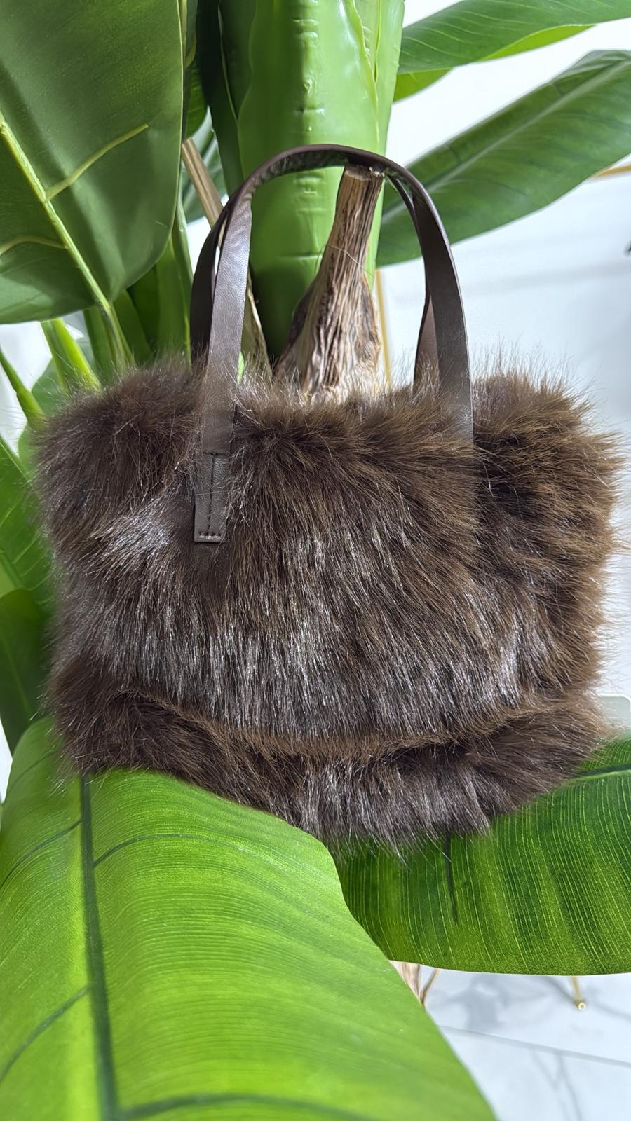 Borsetta ecopelliccia brown